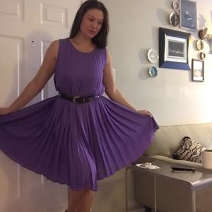 Armani Collezioni purple pleated dress, size 48